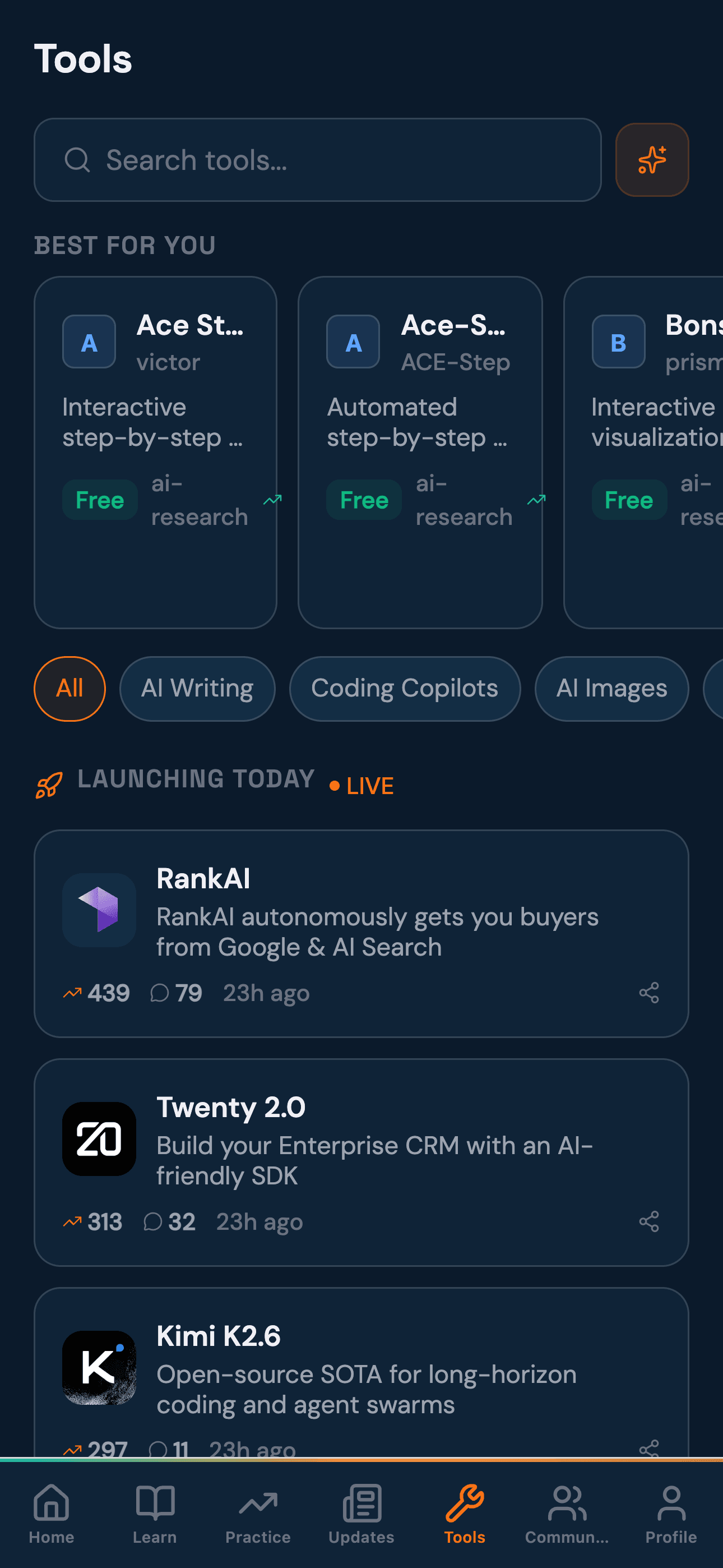 WiseAI Tools — discover and compare 53+ AI tools, with daily launches